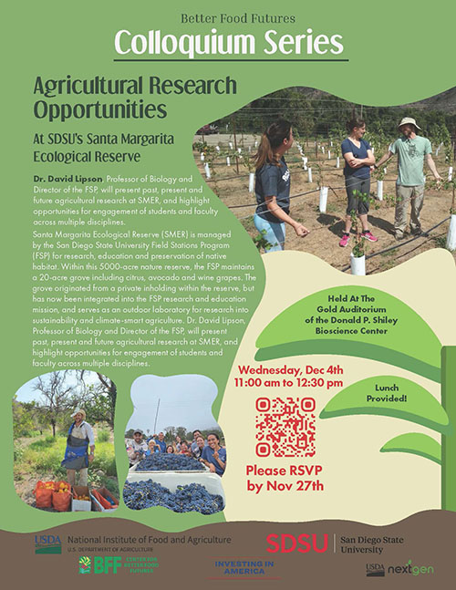 Agricultural Research Opportunities at the SDSU’s Santa Margarita Ecological Reserve