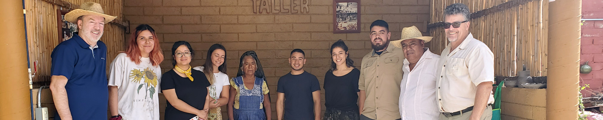 faculty and students at pottery demo in Mexico